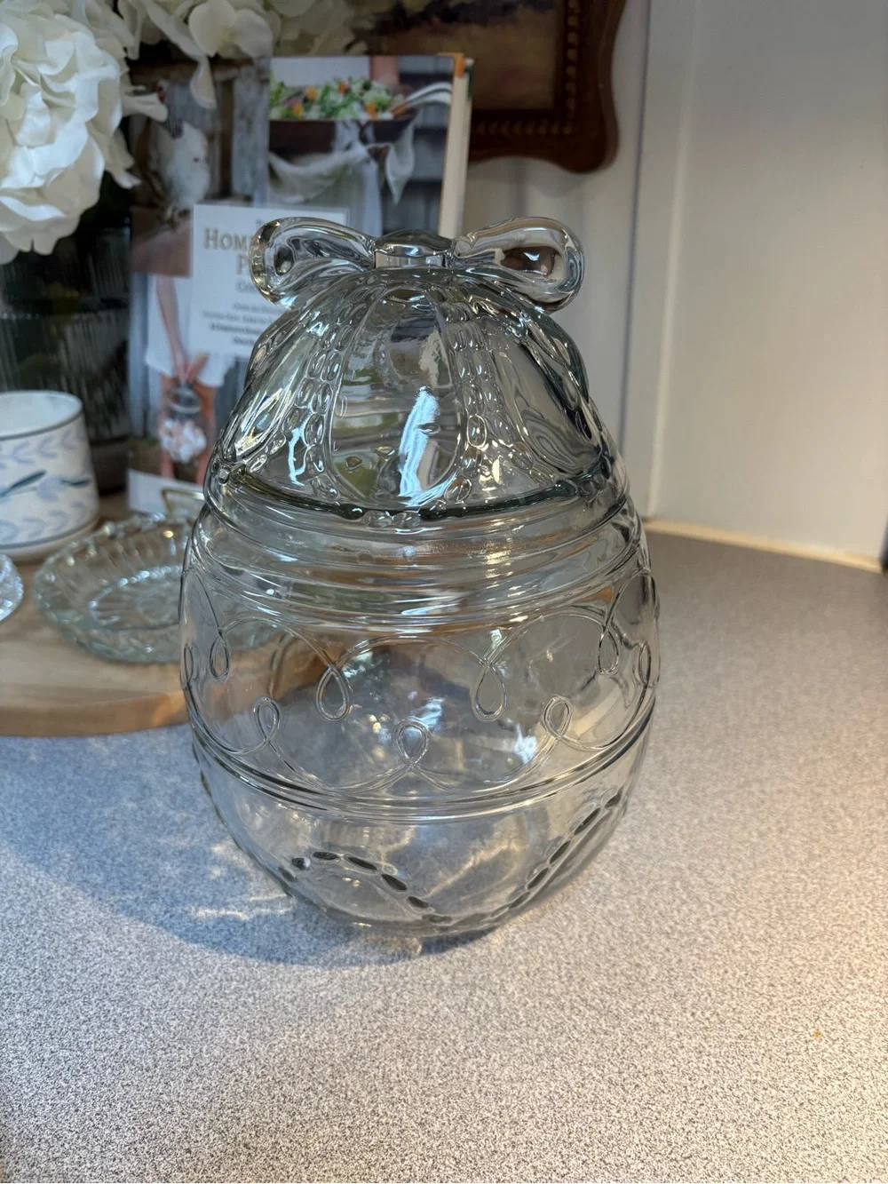 Glass Candy Jar with Decorative Lid